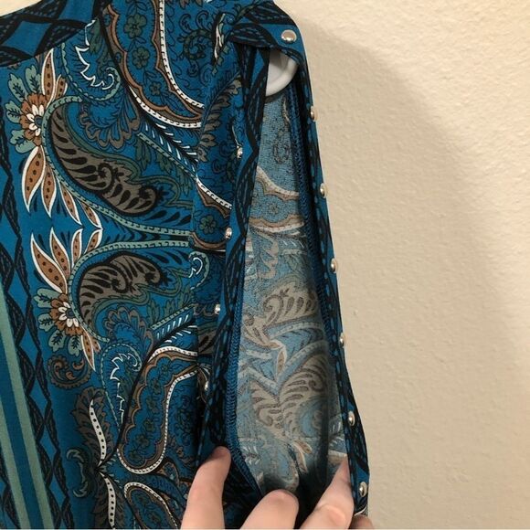 INC International Concepts Paisley Print Studded Wear to Work Dress size large - Picture 7 of 7